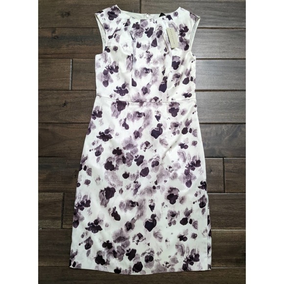 Size 0 new Ann Taylor purple flower floral dress $120 washable - Picture 4 of 11